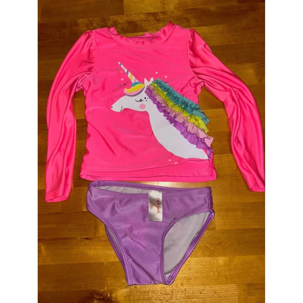 Toddler Girls Cat and Jack Unicorn Swimsuit Size 3T